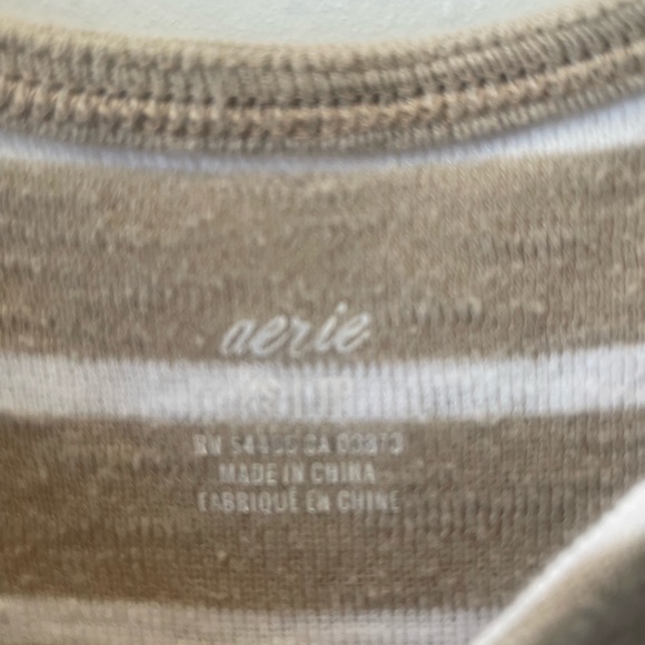 Aerie Striped Tan and White Jumpsuit with Pockets - Picture 7 of 7